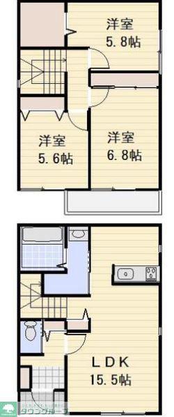 別所町戸建 A(3LDK/2階)の間取り写真