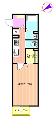 ラ・クラルテ矢部(1K/2階)の間取り写真
