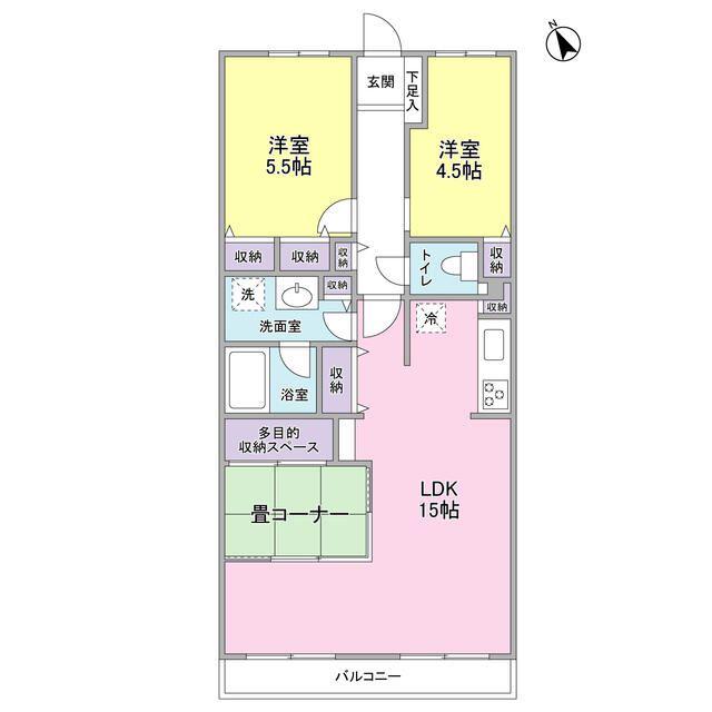 エスポワール松風台III番館(3LDK/1階)の間取り写真