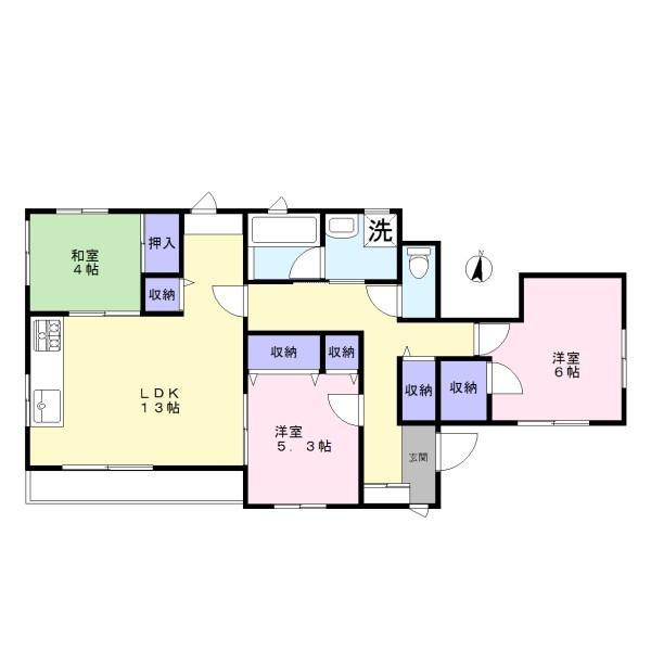 MN DU GALERIE(3LDK/1階)の間取り写真