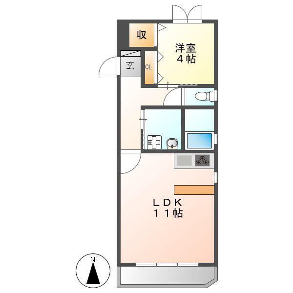 シャリオ グランデ(1LDK/3階)の間取り写真