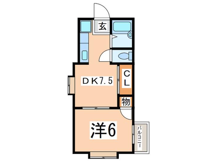 サン・クレール横浜南A(1DK/1階)の間取り写真
