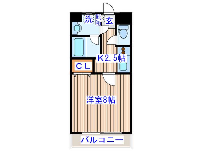 チュアリーヒルズⅠ(1K/4階)の間取り写真