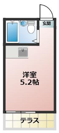 パレス市川(ワンルーム/1階)の間取り写真