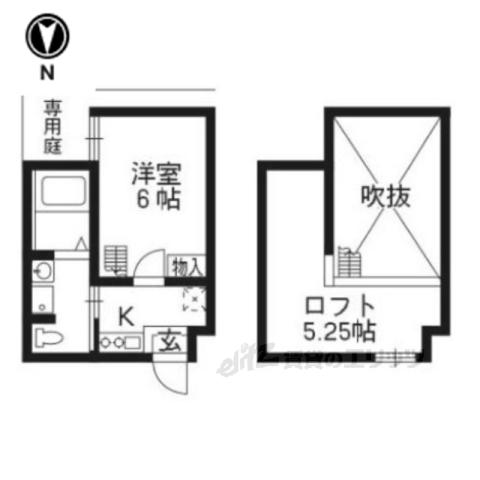 ウエスト9京都駅(1K/1階)の間取り写真