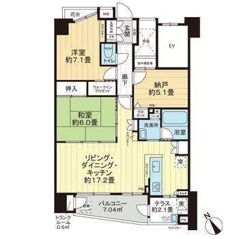 サンアリーナ中葛西(2SLDK/3階)の間取り写真