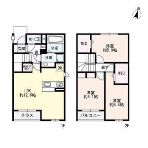 D-COURT羽衣町(3LDK/1階)の間取り写真