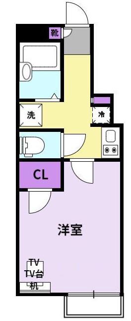 JR久大本線 御井駅 徒歩26分 2階建 築24年(1K/1階)の間取り写真