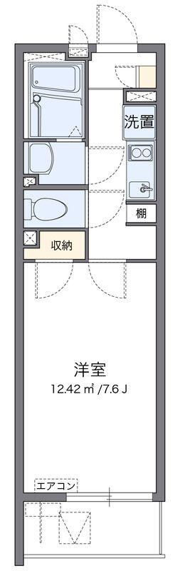 クレイノセジュール中原(1K/1階)の間取り写真