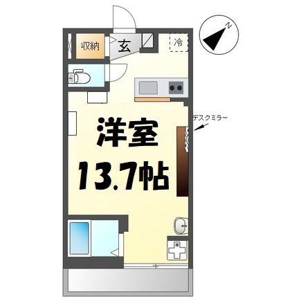 ジュネス粕壁東(ワンルーム/2階)の間取り写真