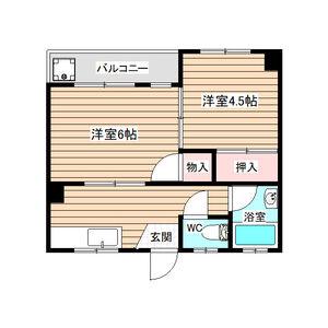 野田マンション(2K/1階)の間取り写真