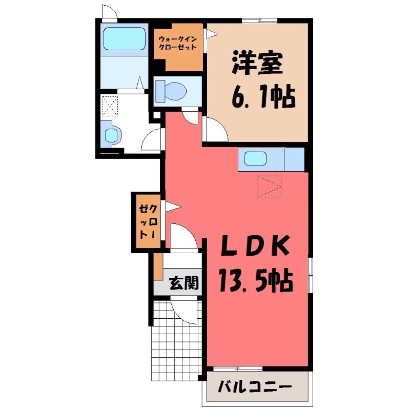 レアリゼ アン レーヴ A(1LDK/1階)の間取り写真