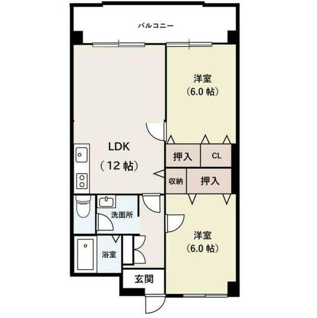 フローレス長尾(2LDK/6階)の間取り写真