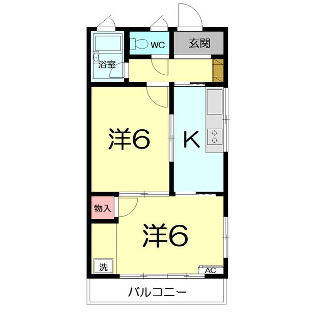 正栄ハイツ(2K/2階)の間取り写真