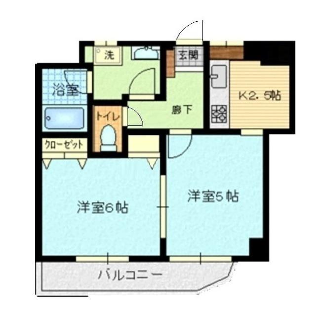 ライオンズマンション川崎大師第3(2K/3階)の間取り写真
