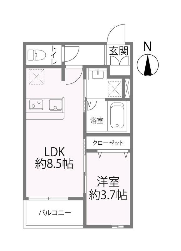 SIERRA深江南(1LDK/3階)の間取り写真