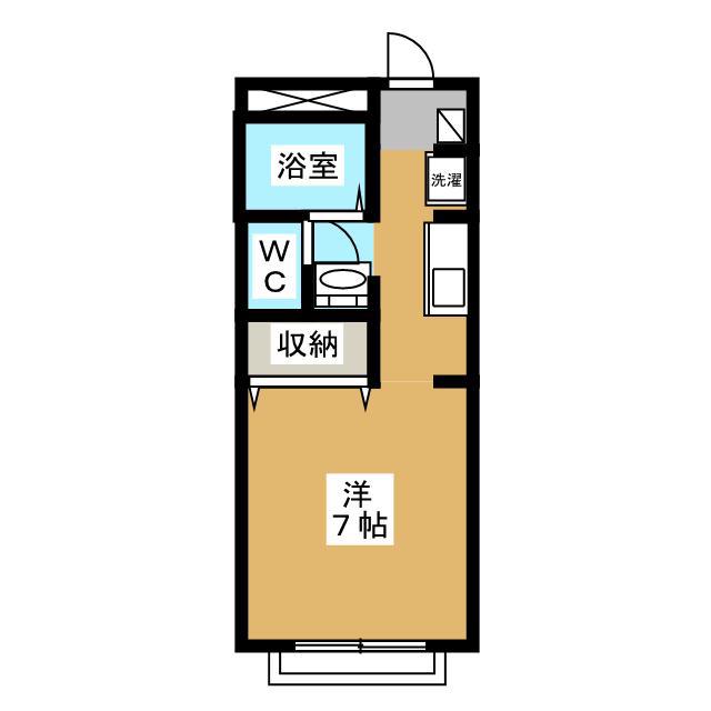 ウエストコート昭島(1K/2階)の間取り写真