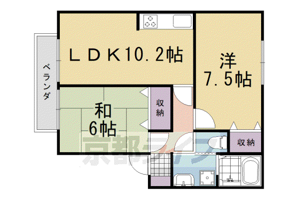 ルシードソノベII(2LDK/2階)の間取り写真