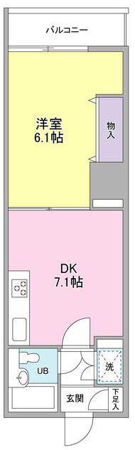 グランドメゾン三軒茶屋(1DK/9階)の間取り写真