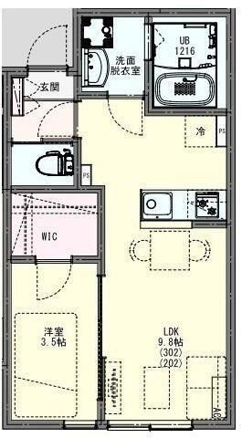 KLEIS春日部3(1LDK/3階)の間取り写真