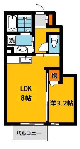REVE・K(1LDK/1階)の間取り写真