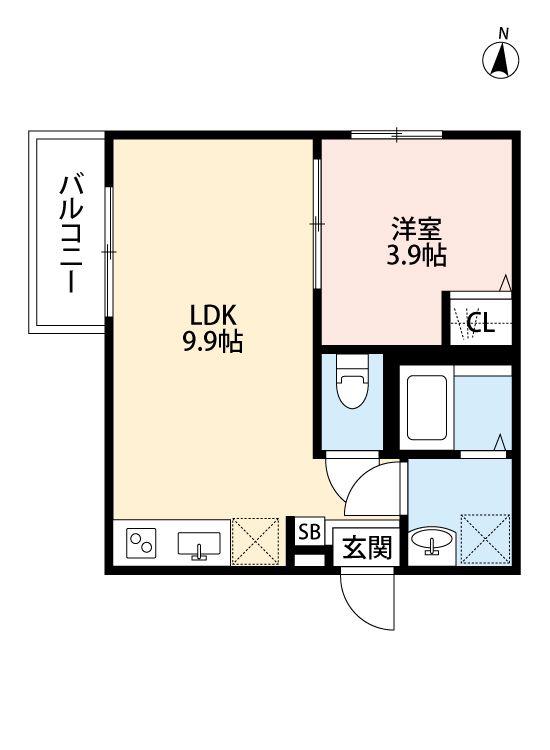 DOEL(1LDK/1階)の間取り写真