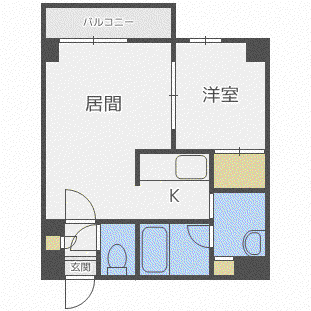 アンビエンテ131(1LDK/9階)の間取り写真