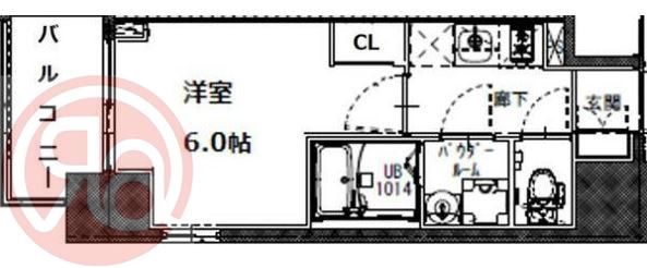 JMFレジデンス海老江(1K/13階)の間取り写真