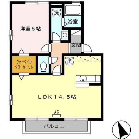 サンメゾン・リベルテ(1LDK/2階)の間取り写真