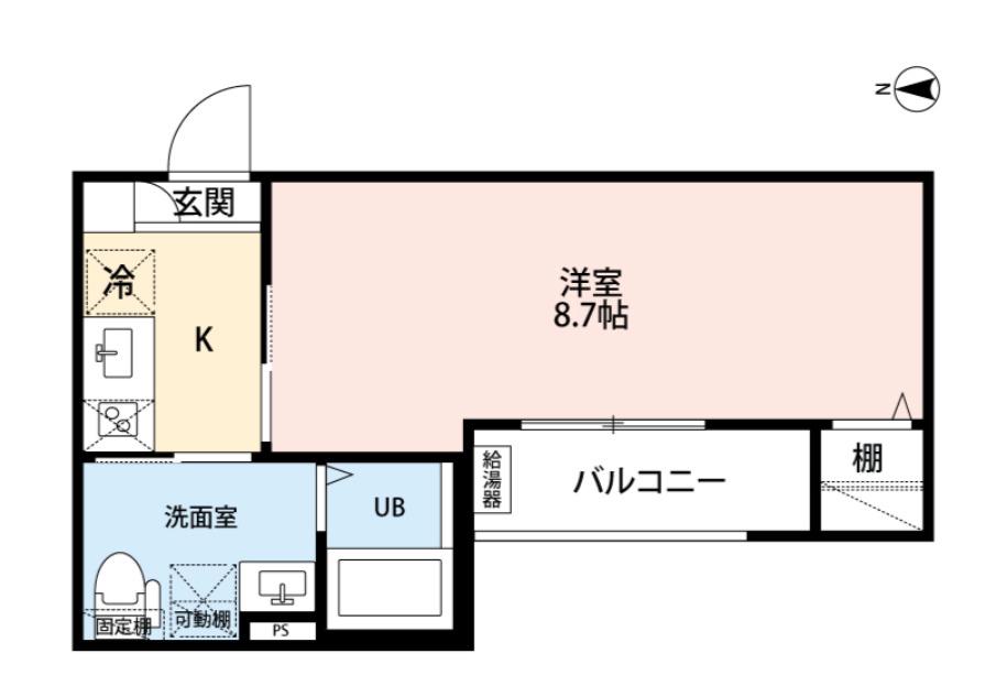 CRASTINE豊が丘(1K/2階)の間取り写真