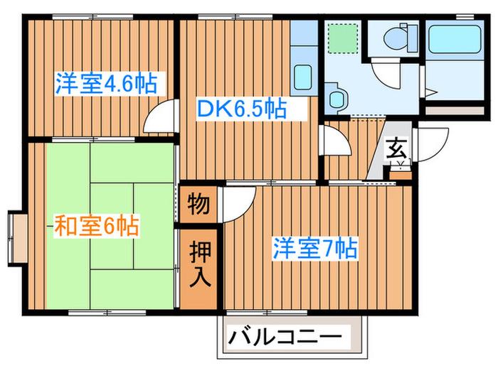 ニューフレグランスC(3DK/2階)の間取り写真