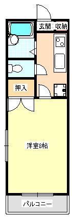 クロノス新生(1K/1階)の間取り写真
