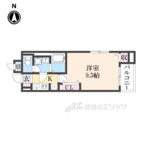 リグノ天理(1K/3階)の間取り写真