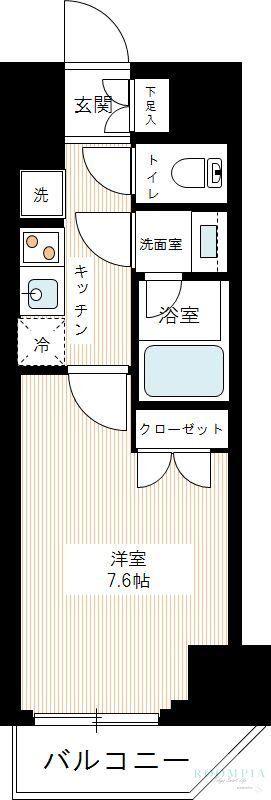 AZEST中野新橋(1K/8階)の間取り写真