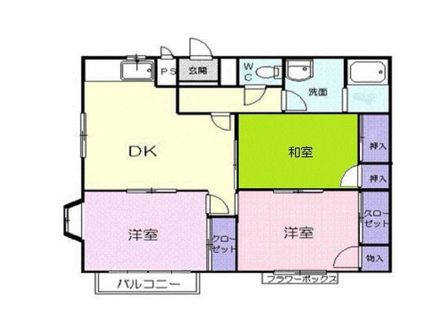 リンデンハウス(3DK/2階)の間取り写真