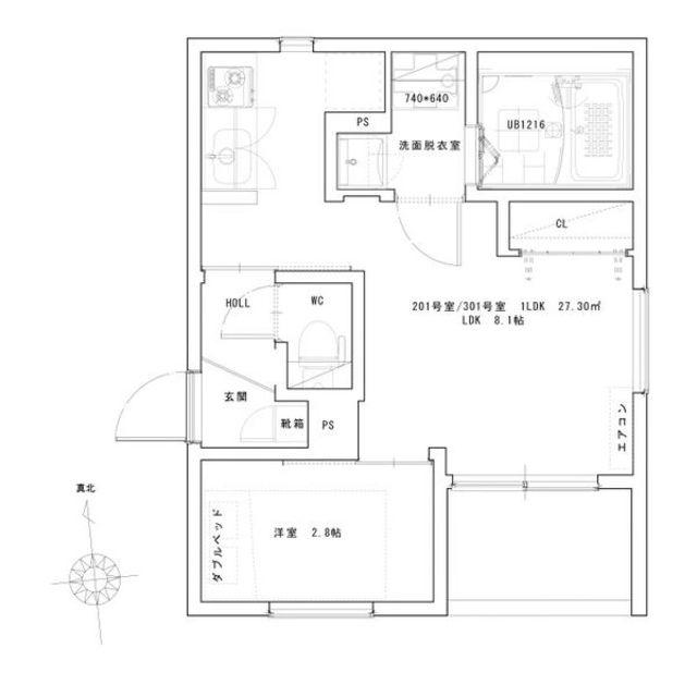 REGALEST堺東2(1LDK/3階)の間取り写真