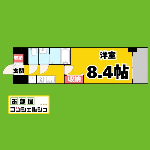 ディアレイシャス浅間町(1K/12階)の間取り写真