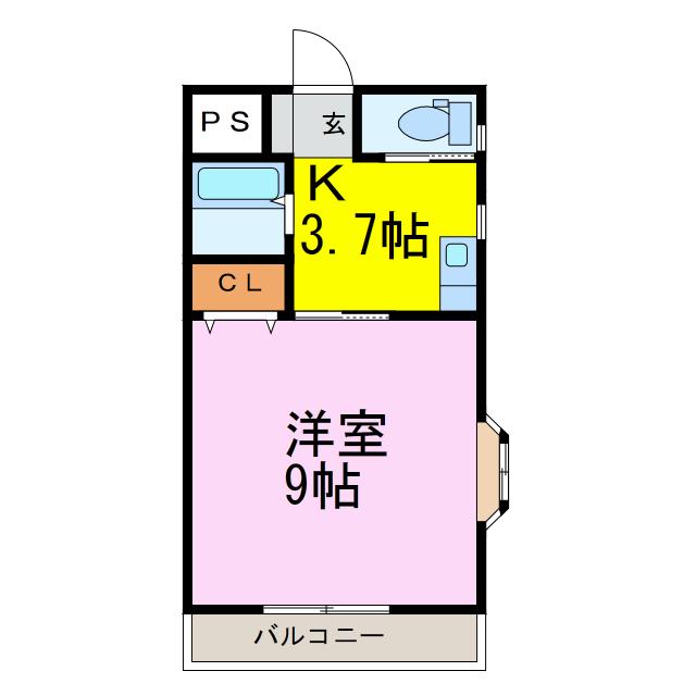 ラフォーレ・ベル(1K/1階)の間取り写真