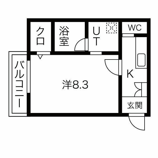 ケーティアイレジデンス杭瀬(1K/3階)の間取り写真