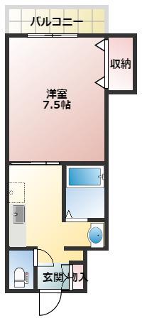 CUORCUORE(1K/3階)の間取り写真