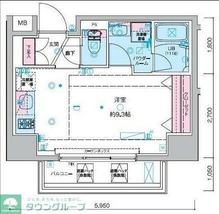 ジェノヴィア南千住IIIスカイガーデン(ワンルーム/7階)の間取り写真