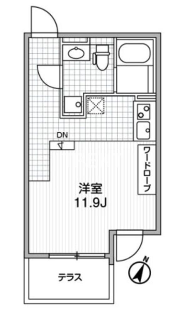 アレーロ代々木(ワンルーム/1階)の間取り写真