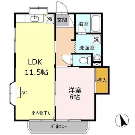 メゾンKIII(1LDK/2階)の間取り写真