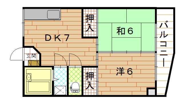 第1川路ビル(2DK/3階)の間取り写真