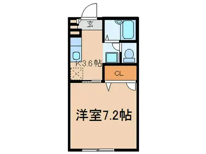 みどり荘(1K/1階)の間取り写真