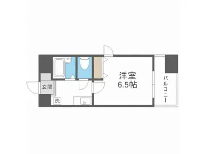 アブレスト桜川(1K/5階)の間取り写真