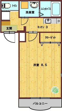 アートサイド21(1K/1階)の間取り写真