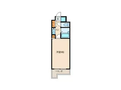 セントラルフローラ(1K/4階)の間取り写真