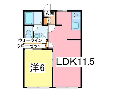サンホームズ(1LDK/1階)の間取り写真