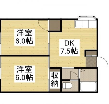 ガーデンハウス川入(2DK/2階)の間取り写真